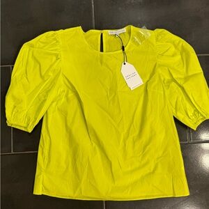 English Factory Neon Yellow Puff Sleeve Blouse